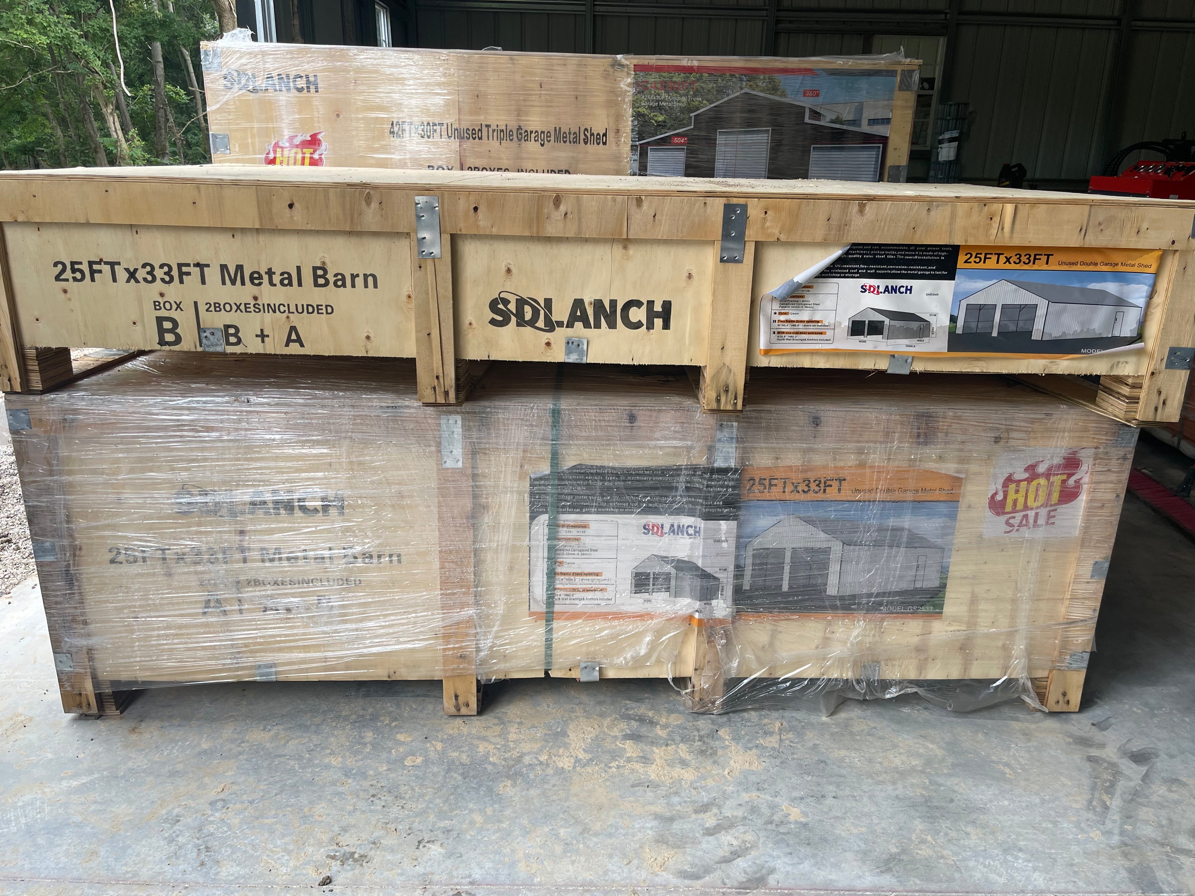 SDLANCH GS2533 25ft x 33ft Triple Garage Metal Barn