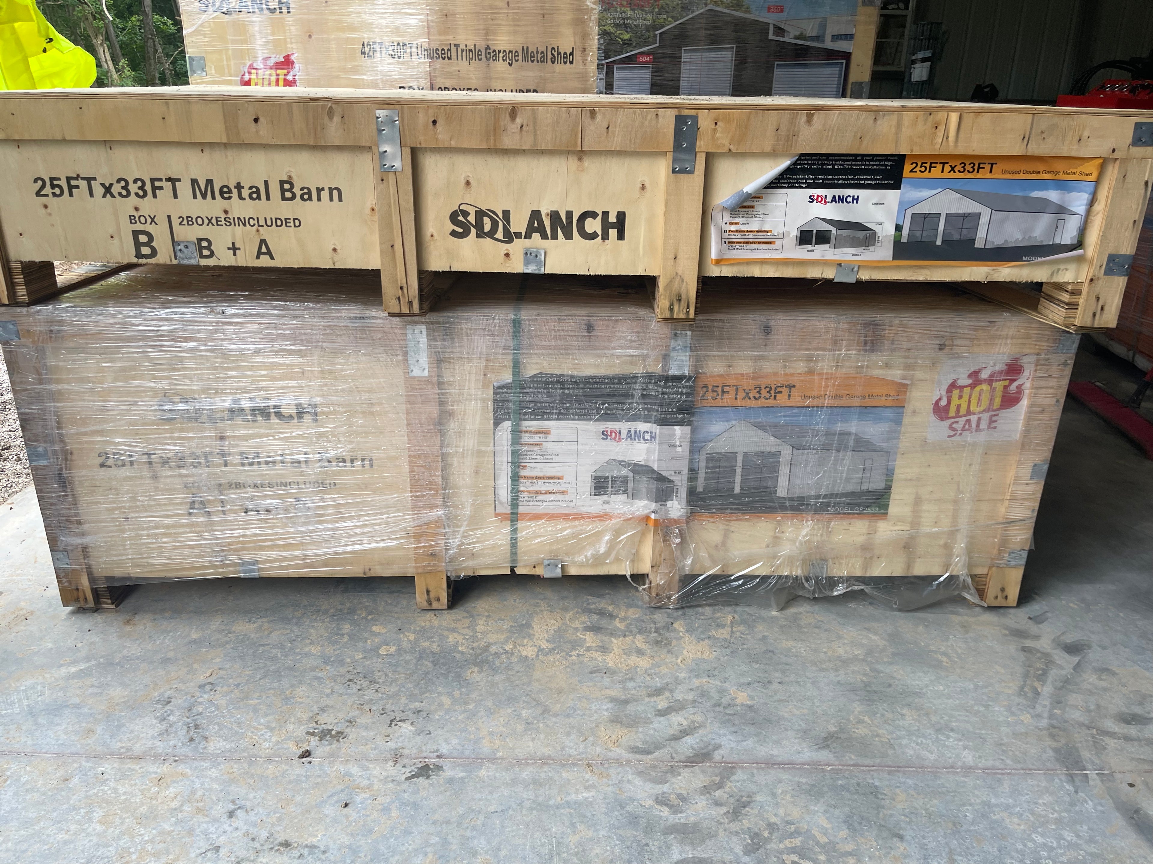 SDLANCH GS2533 25ft x 33ft Triple Garage Metal Barn
